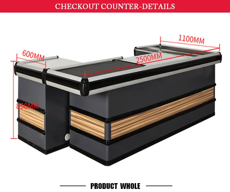 Supermarket Checkout Counter, 2000 x 600 mm, detail 2