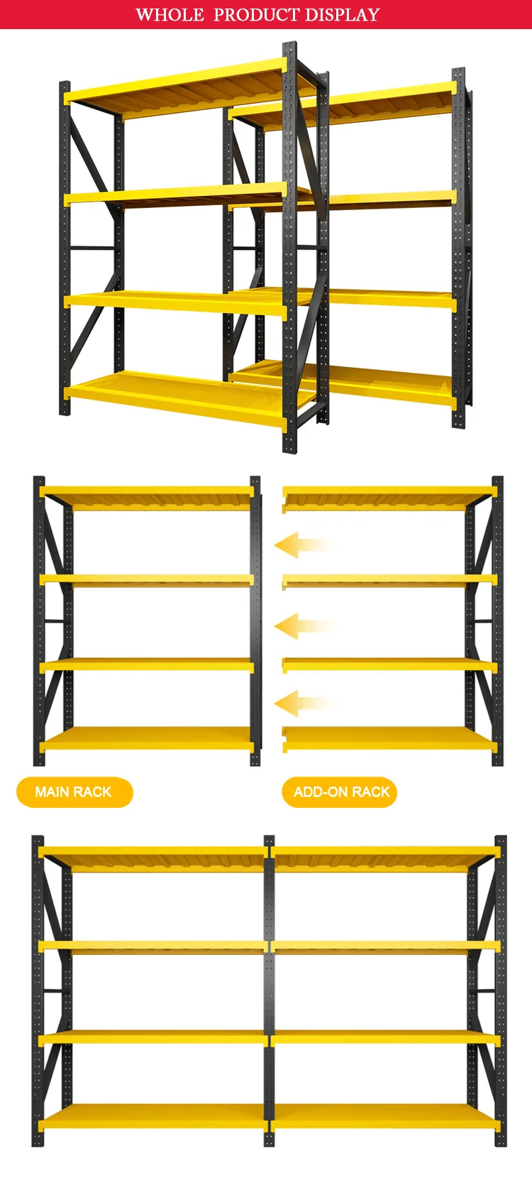 Medium Duty Warehouse Rack, 3500 mm High, detail 2