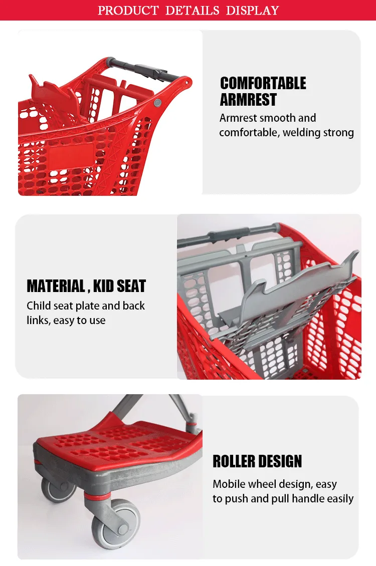Plastic Shopping Trolley, 100 to 220 L, detail 3