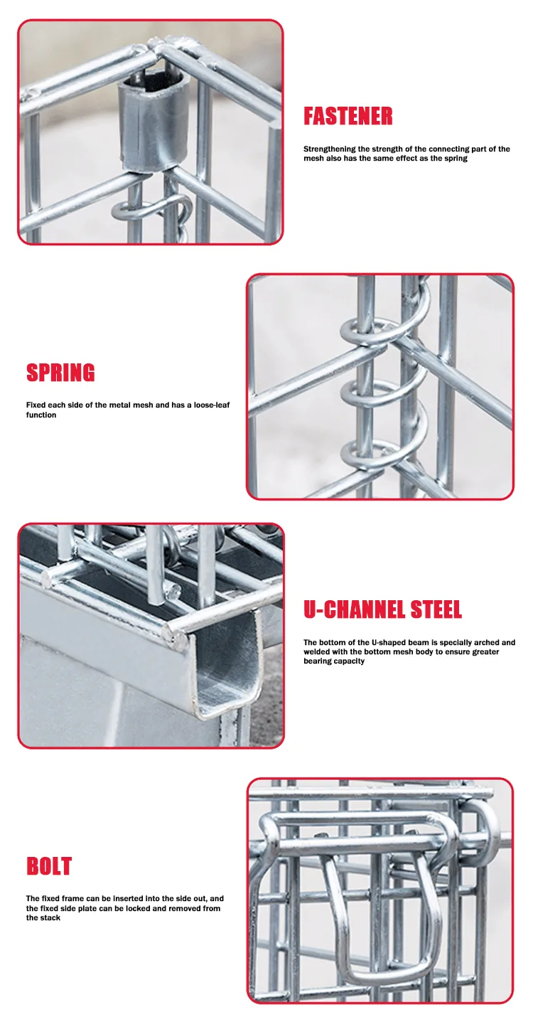 Folding Wire Mesh Container, 1200 x 1000 mm, detail 4