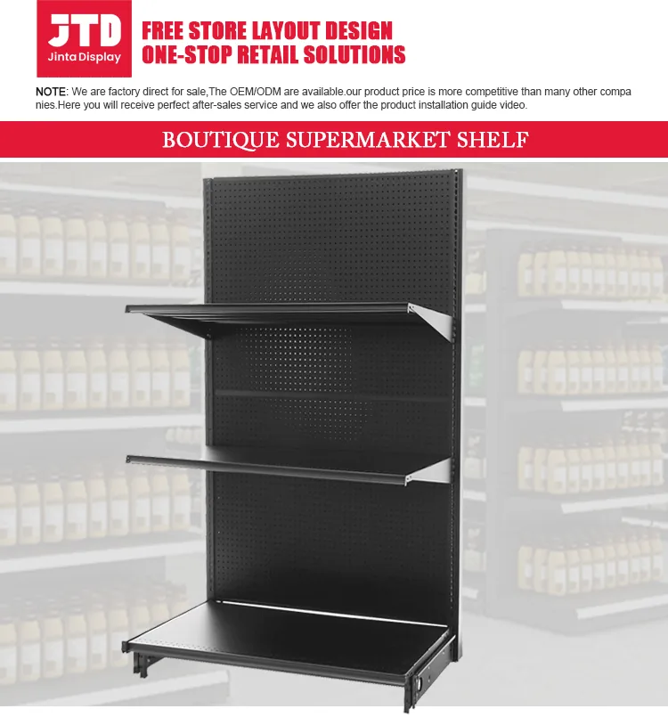 Lozier Style Gondola Shelving, Single Sided Black