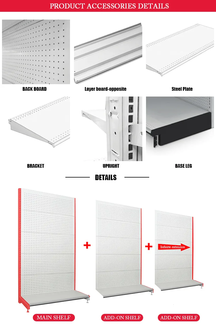 Lozier Compatible Gondola Shelving, Double Sided White, detail 3