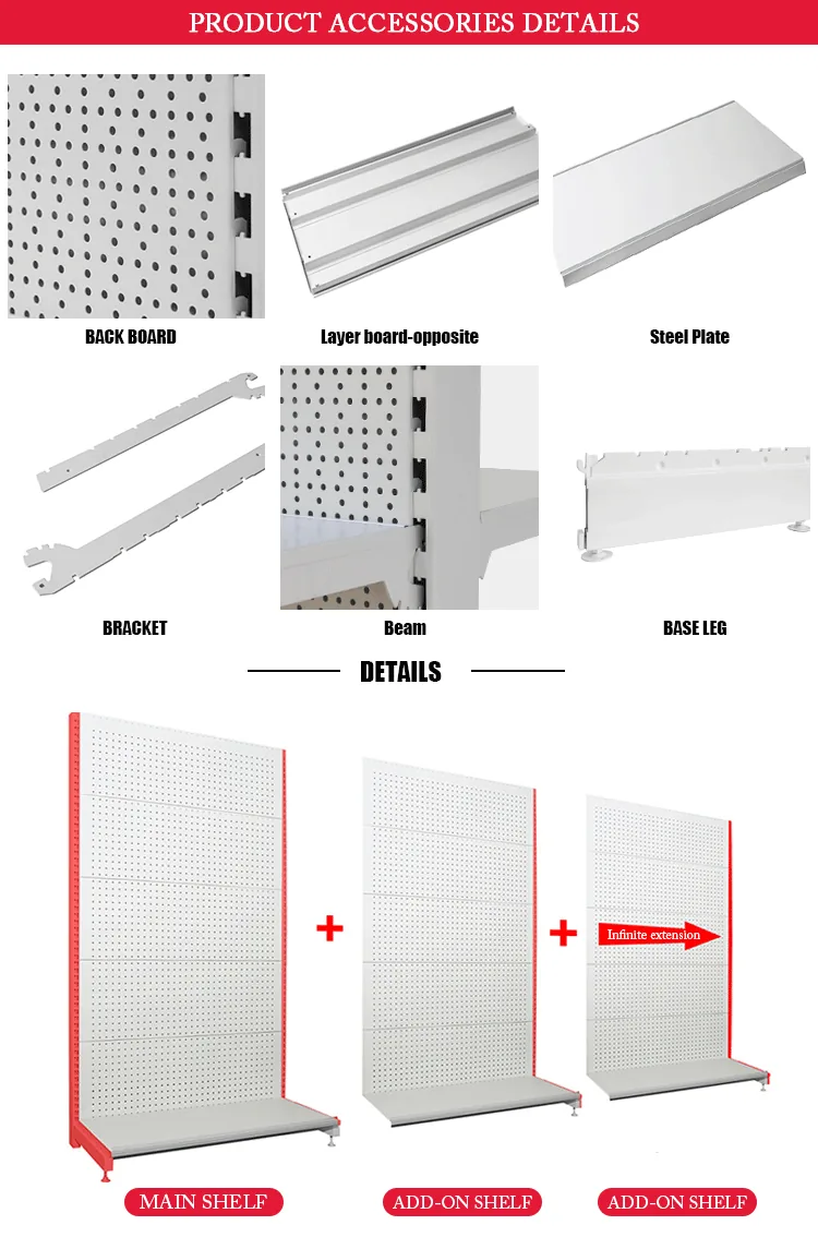 S50 Metal Gondola Shelving, Double Sided Island Run, detail 3