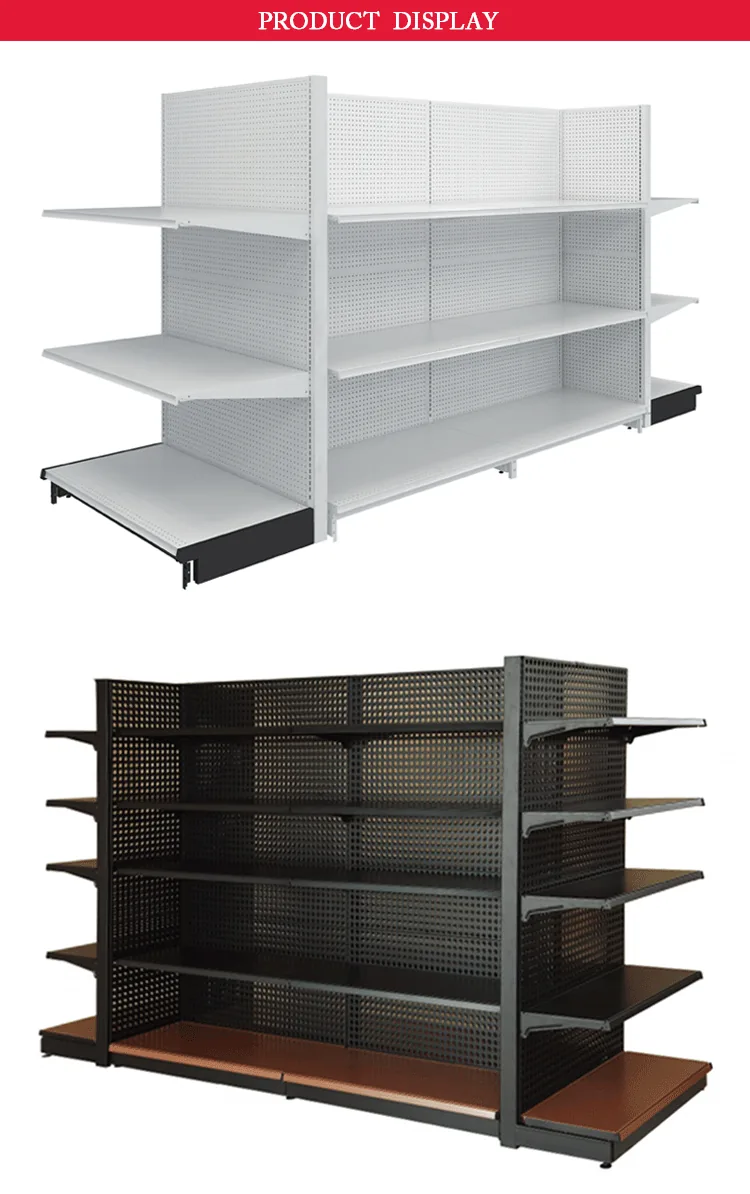 S50 Metal Gondola Shelving, Double Sided Island Run, detail 4