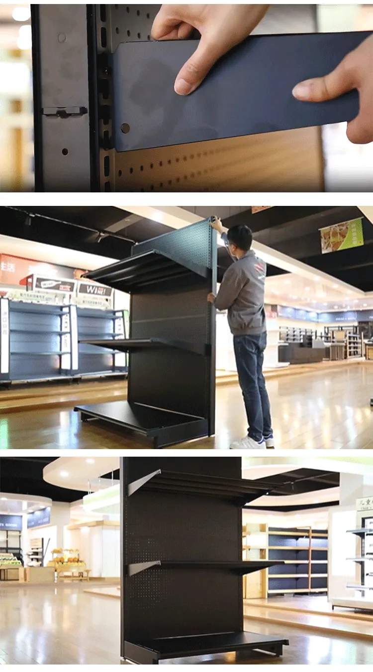 Lozier Style Gondola Shelving, Single Sided Black, detail 5
